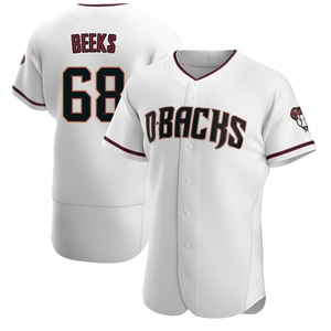 Men's Arizona Diamondbacks Jalen Beeks Authentic White /Crimson Home Jersey