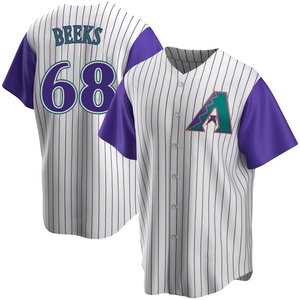 Men's Arizona Diamondbacks Jalen Beeks Replica Purple Cream/ Alternate Cooperstown Collection Jersey