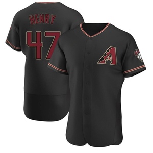 Men's Arizona Diamondbacks Tommy Henry Authentic Black Alternate Jersey