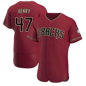 Men's Arizona Diamondbacks Tommy Henry Authentic Crimson Alternate Jersey