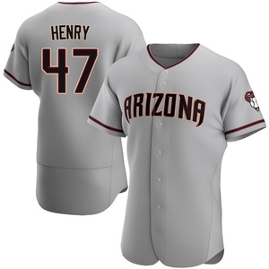 Men's Arizona Diamondbacks Tommy Henry Authentic Gray Road Jersey
