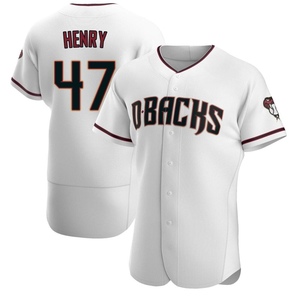 Men's Arizona Diamondbacks Tommy Henry Authentic White /Crimson Home Jersey