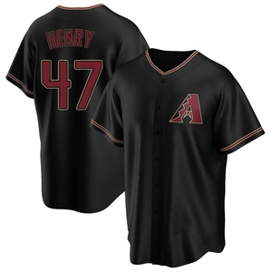 Men's Arizona Diamondbacks Tommy Henry Replica Black Alternate Jersey