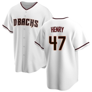 Men's Arizona Diamondbacks Tommy Henry Replica White Home Jersey